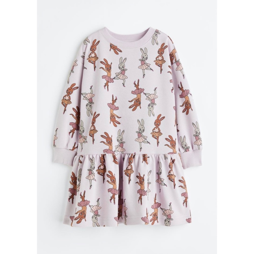 H&M | Girls Ballerina Bunny Sweatshirt Dress | 6X/7